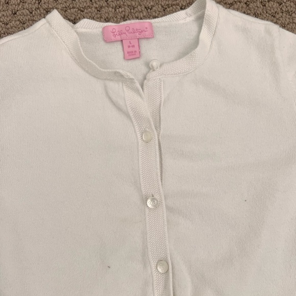 Lilly Pulitzer White Cardigan Large Size 8-10 - Picture 5 of 6
